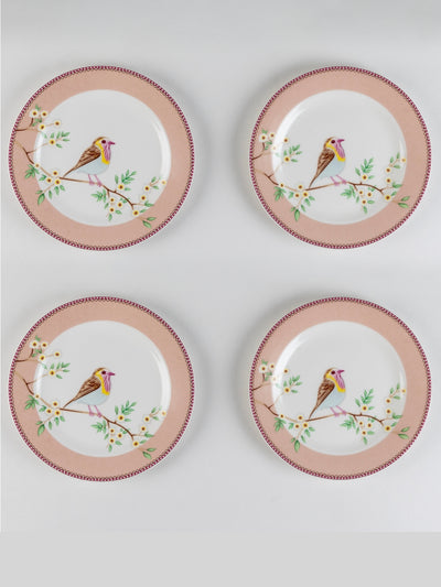 Little Birdie (Pink) snack plates - Set of 4 (7 inch each)