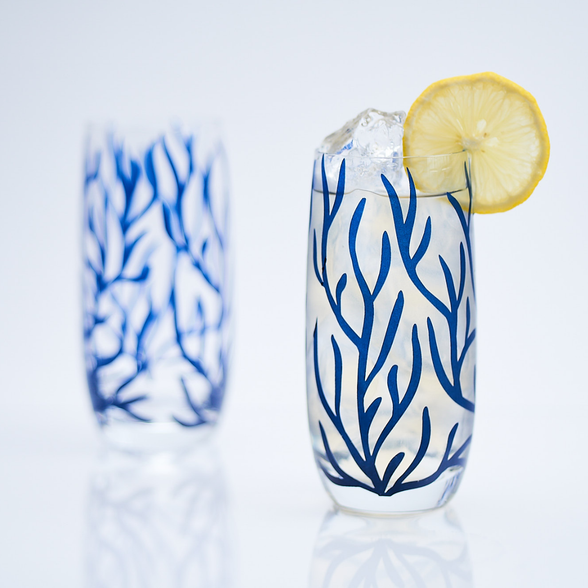 Ocean Corals Glass Tumblers - Set of 4 (300ML)