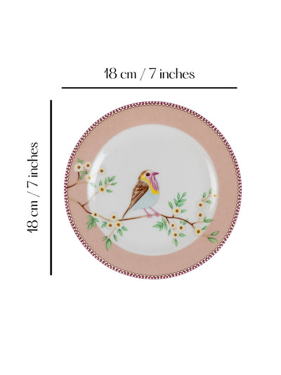 Little Birdie (Pink) snack plates - Set of 4 (7 inch each)