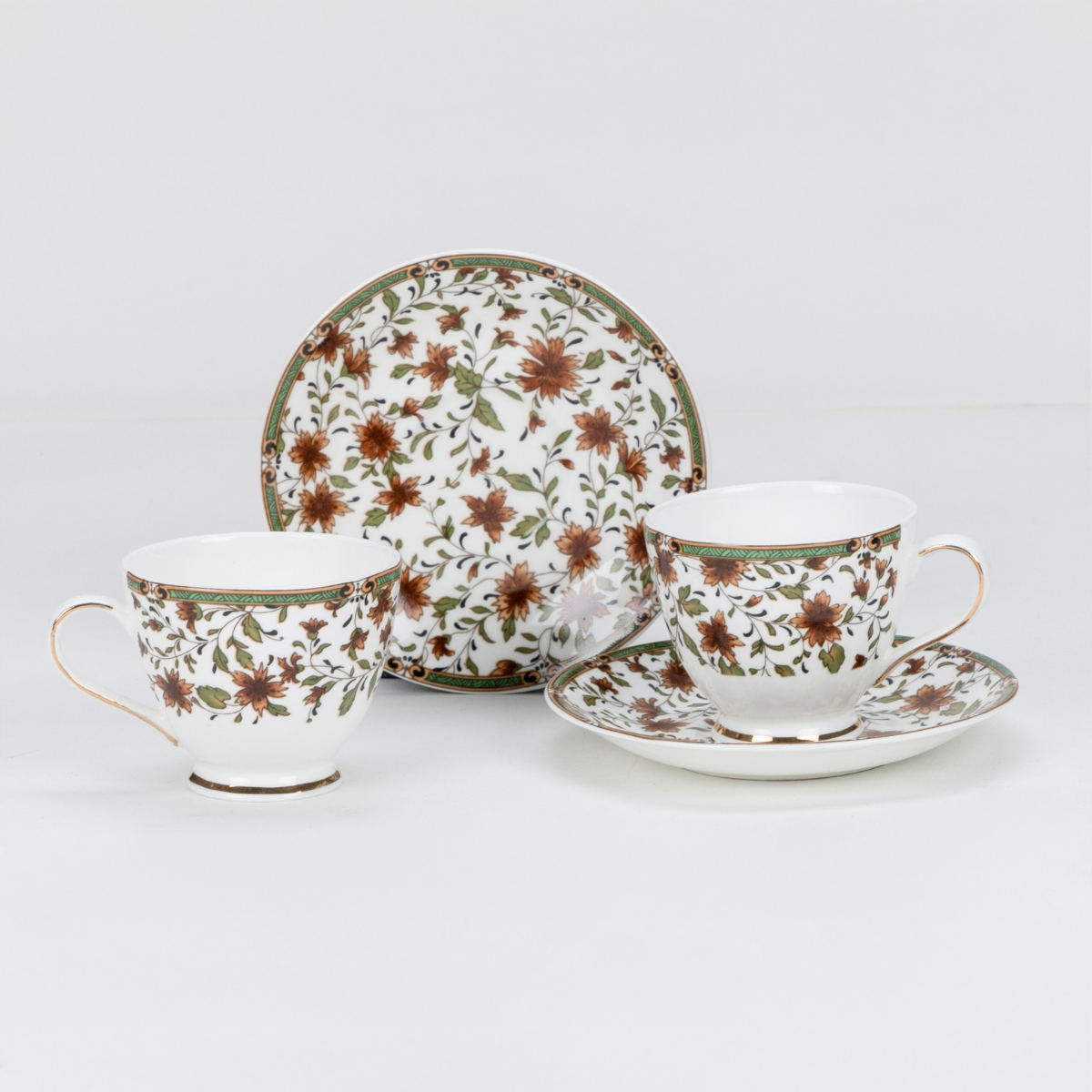 Autumn Hues Cup & Saucer Set | 4 Cups & 4 Saucers