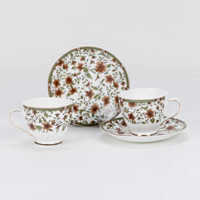 Autumn Hues Cup & Saucer Set | 4 Cups & 4 Saucers