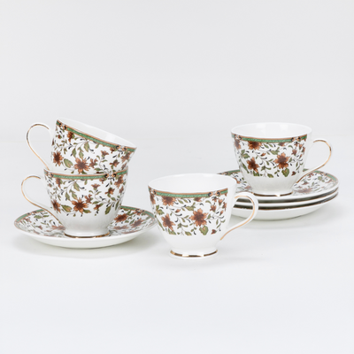 Autumn Hues Cup & Saucer Set | 4 Cups & 4 Saucers