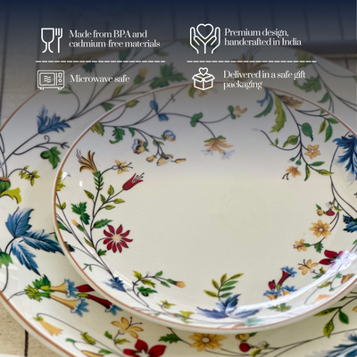 Summer Florals snack plates - Set of 4 (7 inch each)