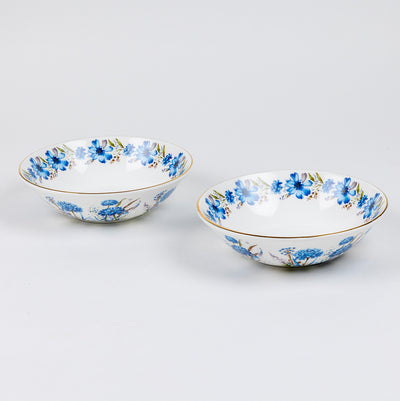 Blue Blossom Snack Bowls - Set of 2 (7 inch wide, 450ML capacity)
