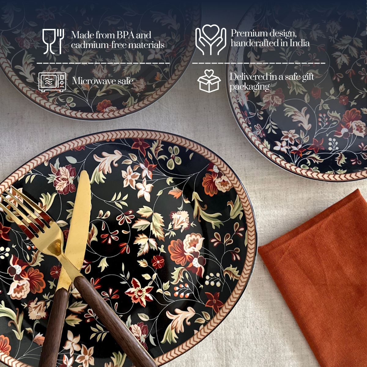 Enchanted Night Garden Oval Plate (10 inch wide) - Set of 2