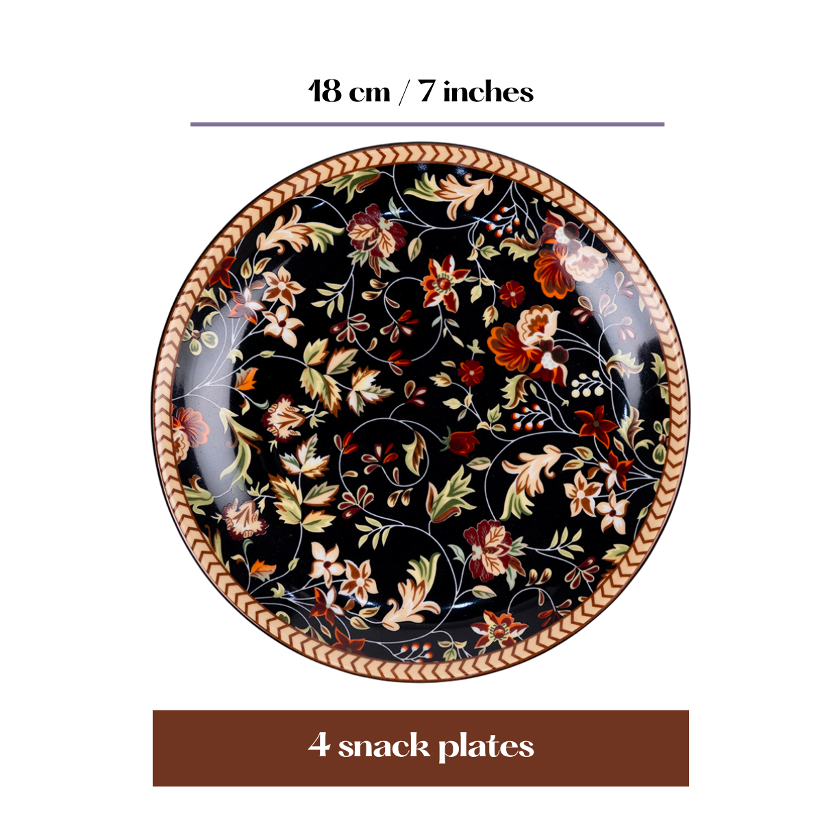 Enchanted Night Garden snack plates - Set of 4 (7 inch each)
