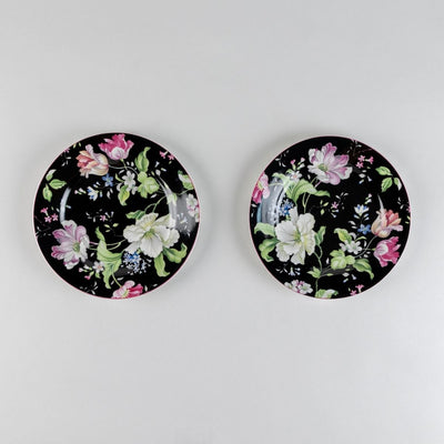 Garden Splednor (Black) snack plates - Set of 4 (7 inch each)