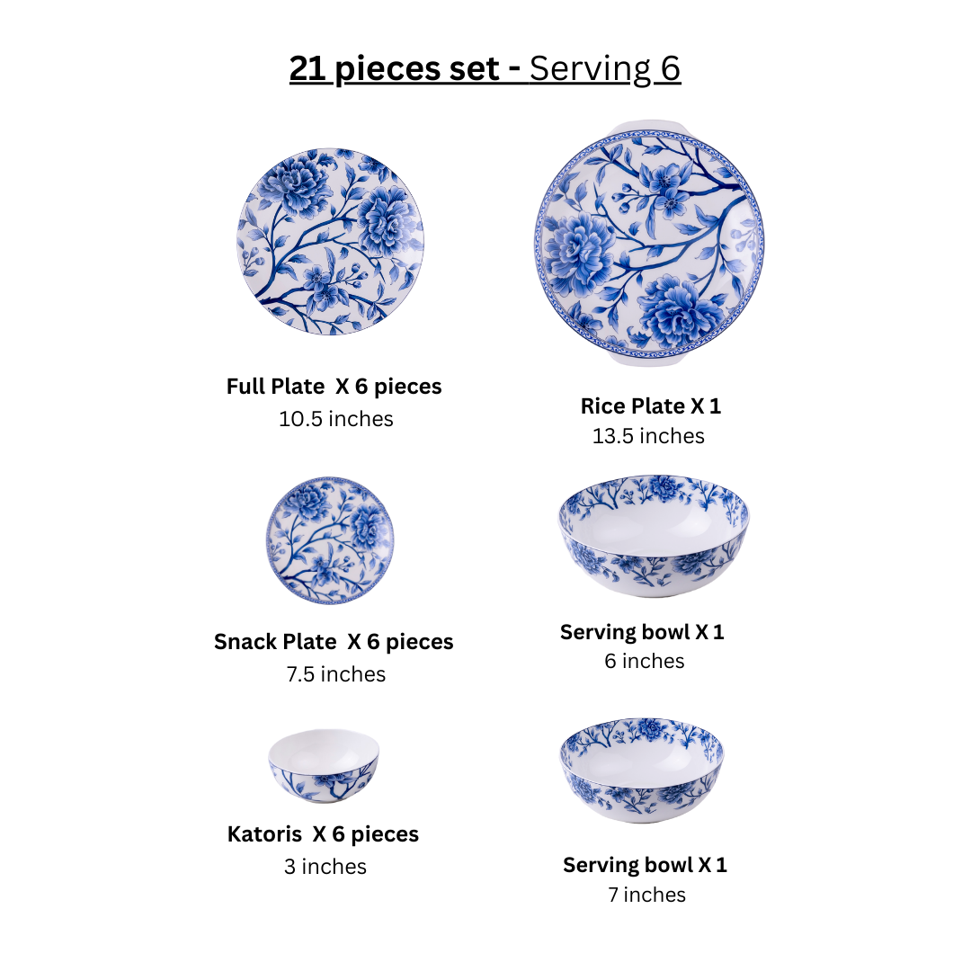 Sapphire Bloom Dinnerware Set