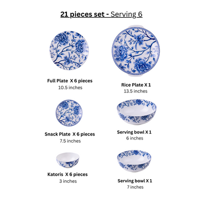 Sapphire Bloom Dinnerware Set