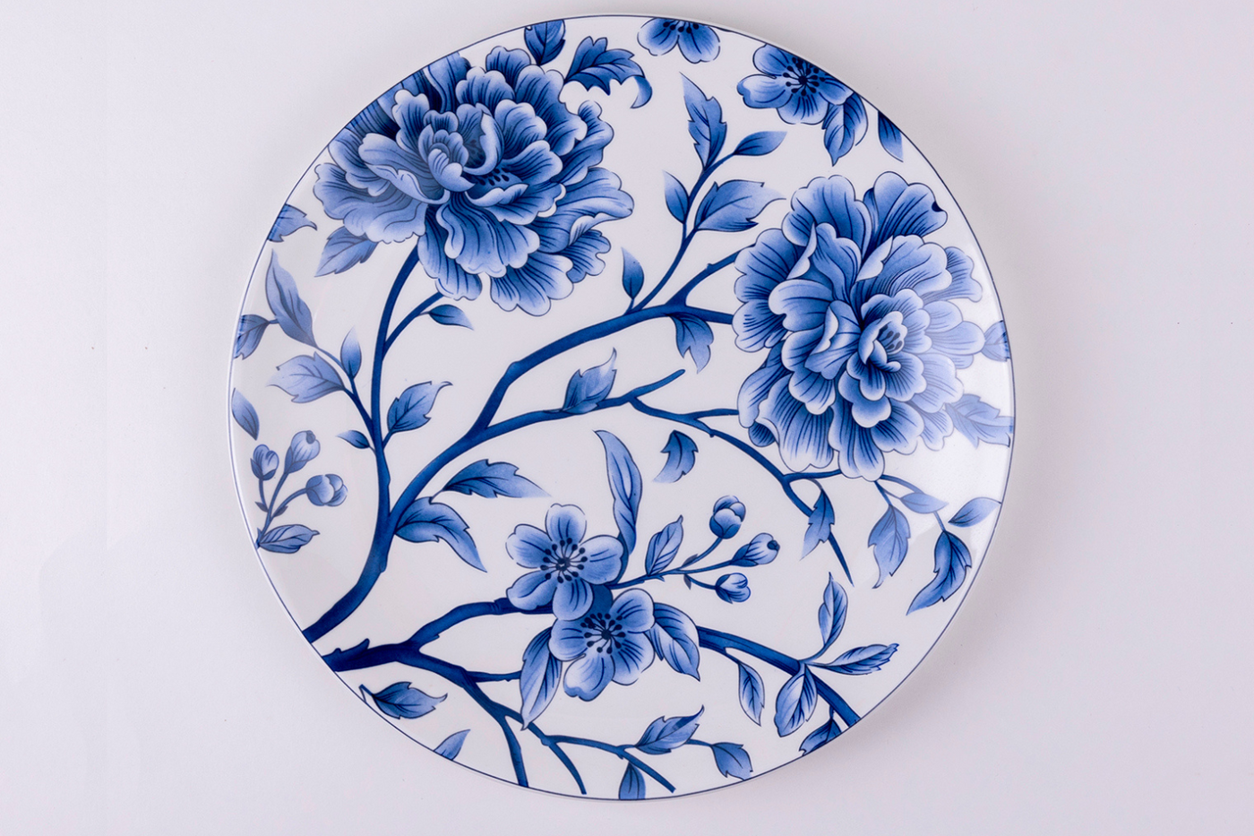 Sapphire Bloom Dinner Plates - Set of 2