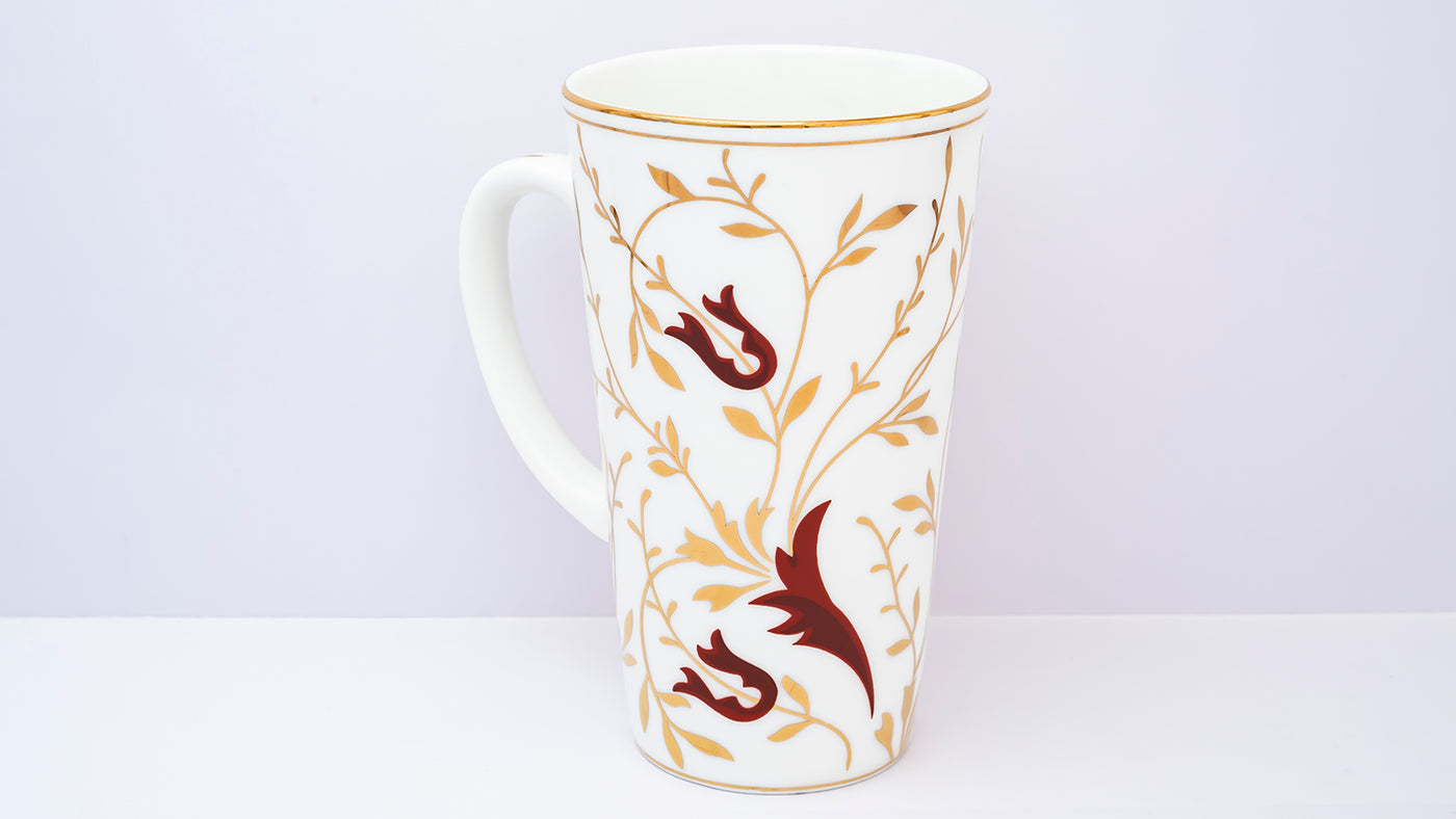 Golden Vine Tall mug (Maroon) – Set  of 1