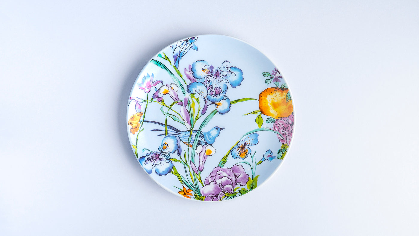 Blue Floral Songbird side plates - Set of 4