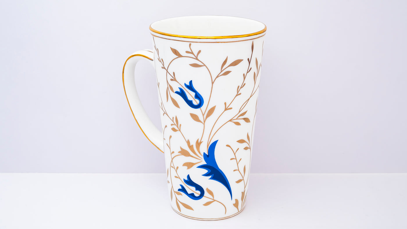 Golden Vine Tall mug (Blue) – Set of 1