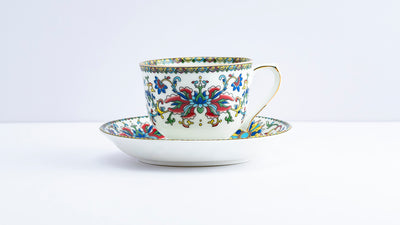 Himalayan Flora Cup & Saucer Set | 6 Cups & 6 Saucers