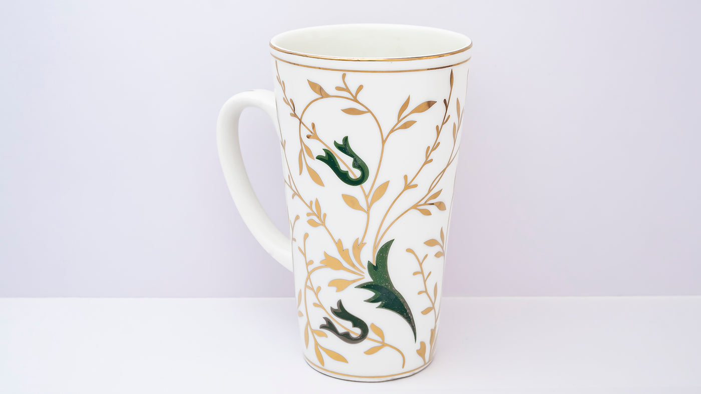 Golden Vine Tall mug (Green) – Set of  1