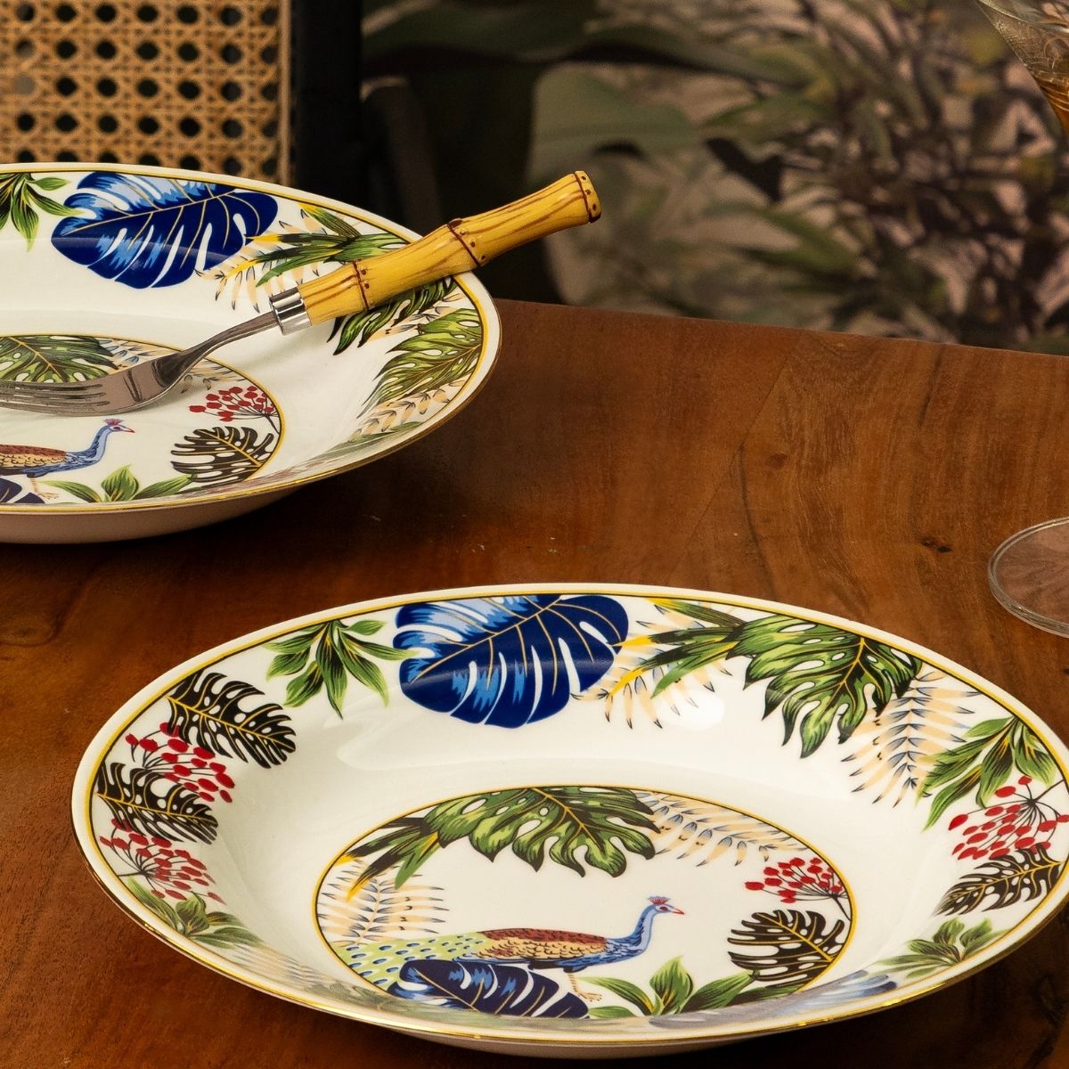 Tropical Canopy Pasta Plates | 10.5 Inch Wide - Set of 2