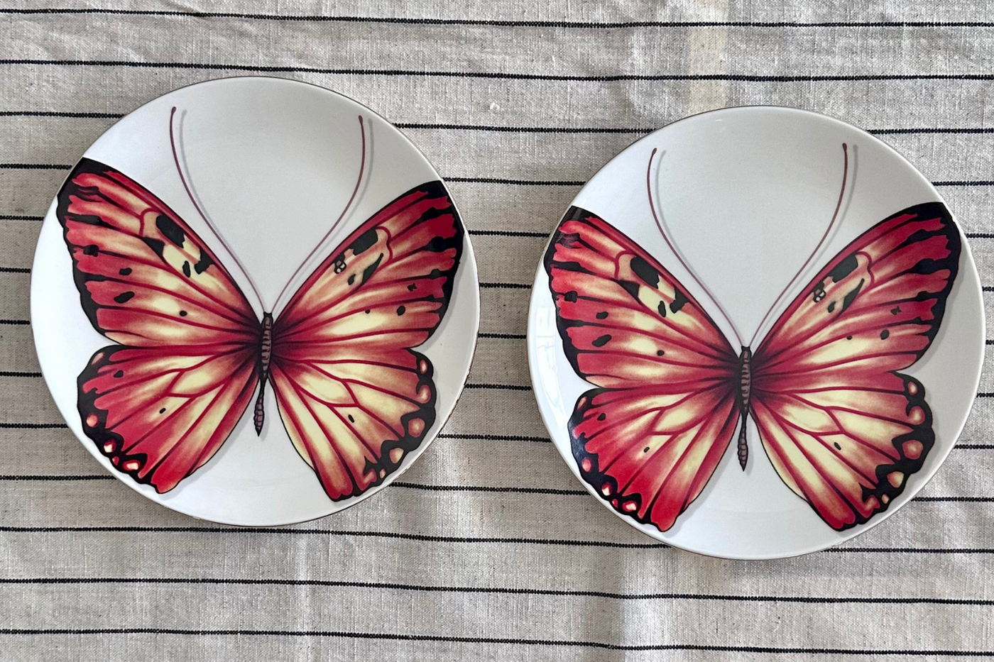 Orange Monarch Butterfly side plates - Set of 4