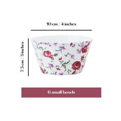 Button rose snack bowls - Set of 2 (5 inch wide, 350ML capacity)