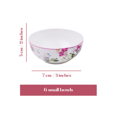 Garden Splendor bowls - Set of 6 Pieces, 4 inch Wide