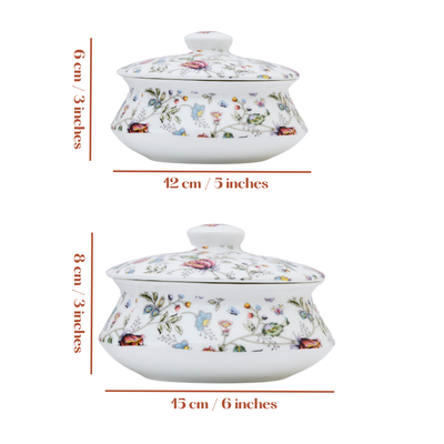 Pink Shrub Handi Bowls with Lid - Set of 2 (5 inch & 6 inch)