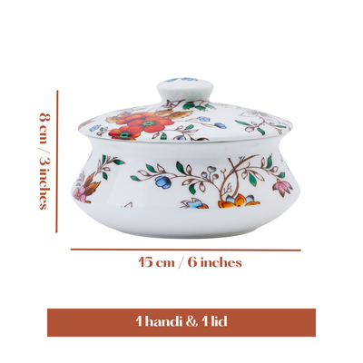 Amber Bloom Handi Bowl with Lid - Set of 1 (6 inch)