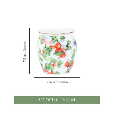 Spring Whispers - Set of 6 Kulhad Tea Cups, 200ml