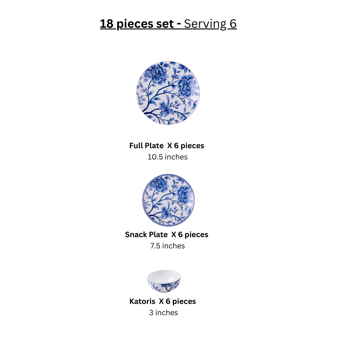 Sapphire Bloom Dinnerware Set