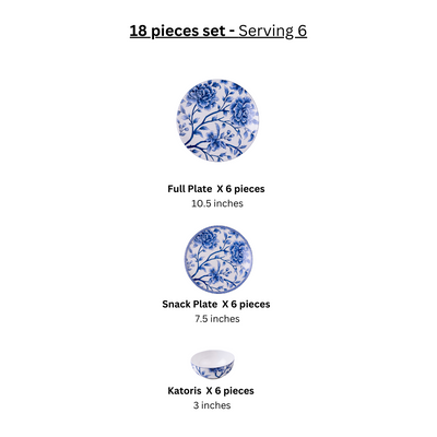 Sapphire Bloom Dinnerware Set