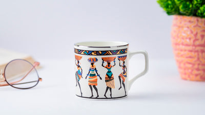 African Tribal Dancers Tea/ Coffee Cups - Set of 6, 200 ml