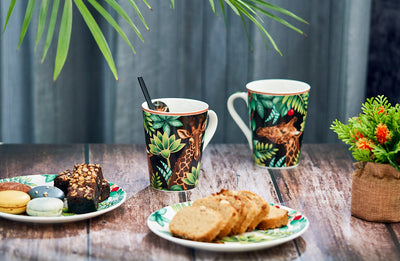 Giraffe in a Jungle Sip & Serve Set - 2 mugs & 2 plates