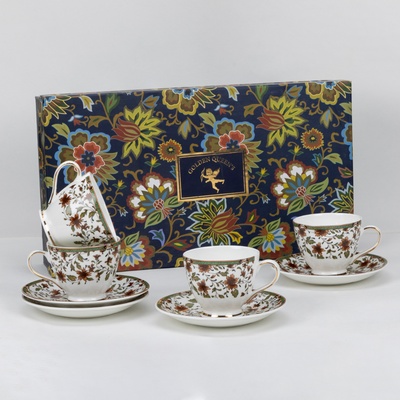 Autumn Hues Cup & Saucer Set | 4 Cups & 4 Saucers