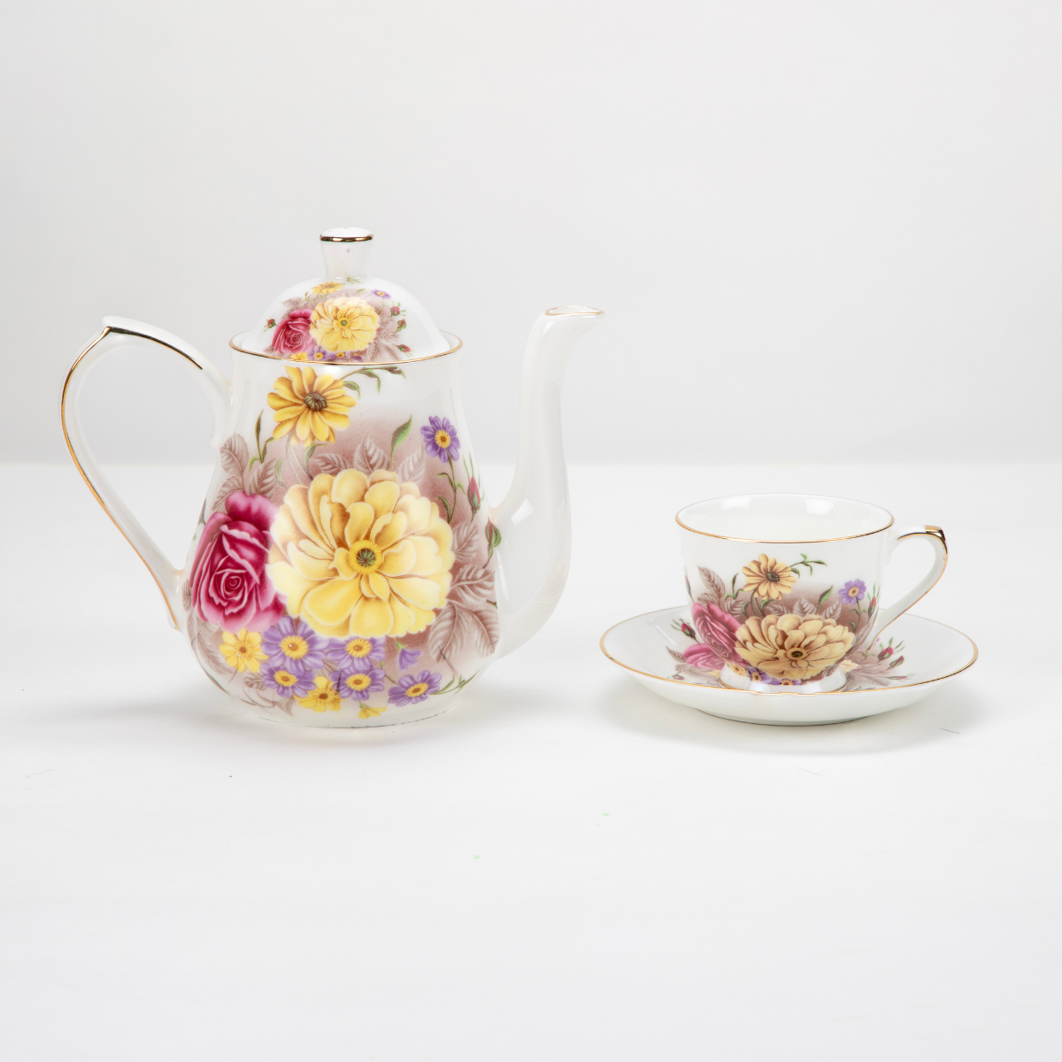 English Rose Tea Set | Handcrafted Elegance (13 pieces)