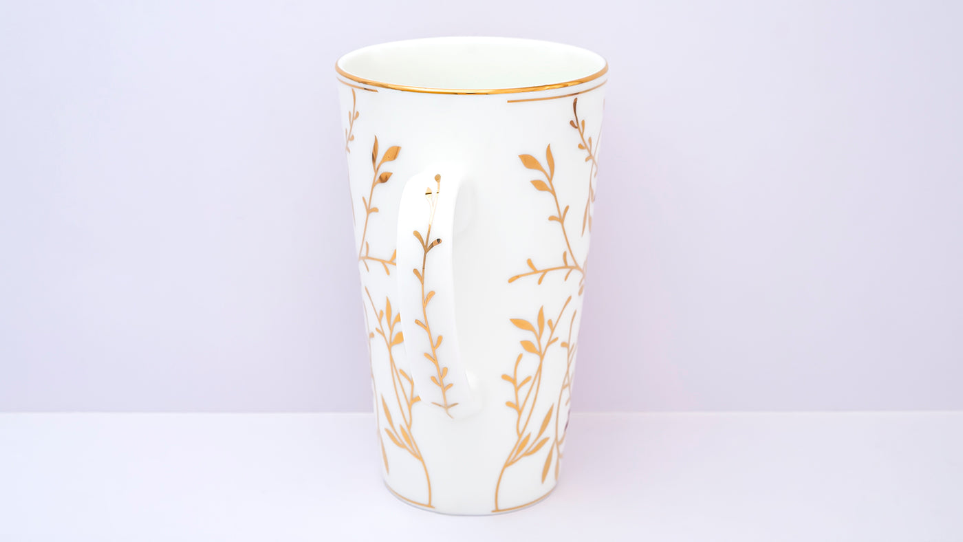 Golden Vine Tall mug (Maroon) – Set  of 1