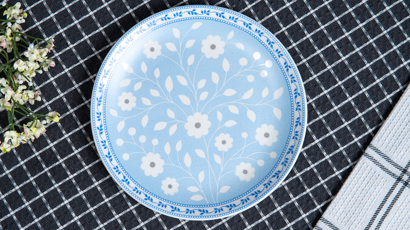 Cobalt Floral side plates - Set of 4