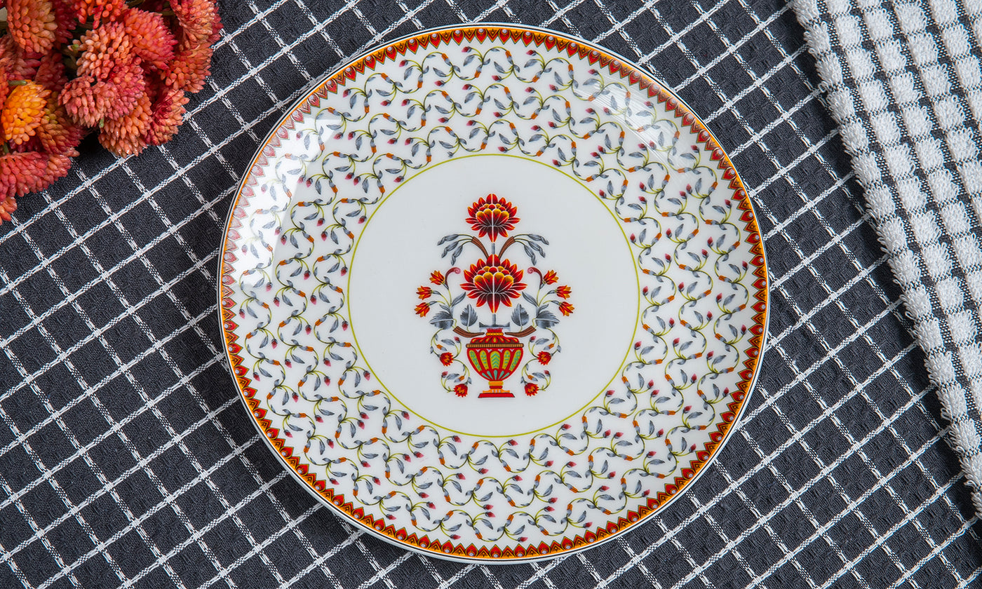 Imperial Mughal Bouquet side plates - Set of 4