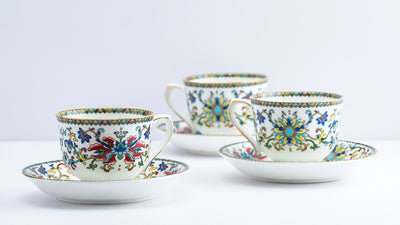 Himalayan Flora Cup & Saucer Set | 6 Cups & 6 Saucers