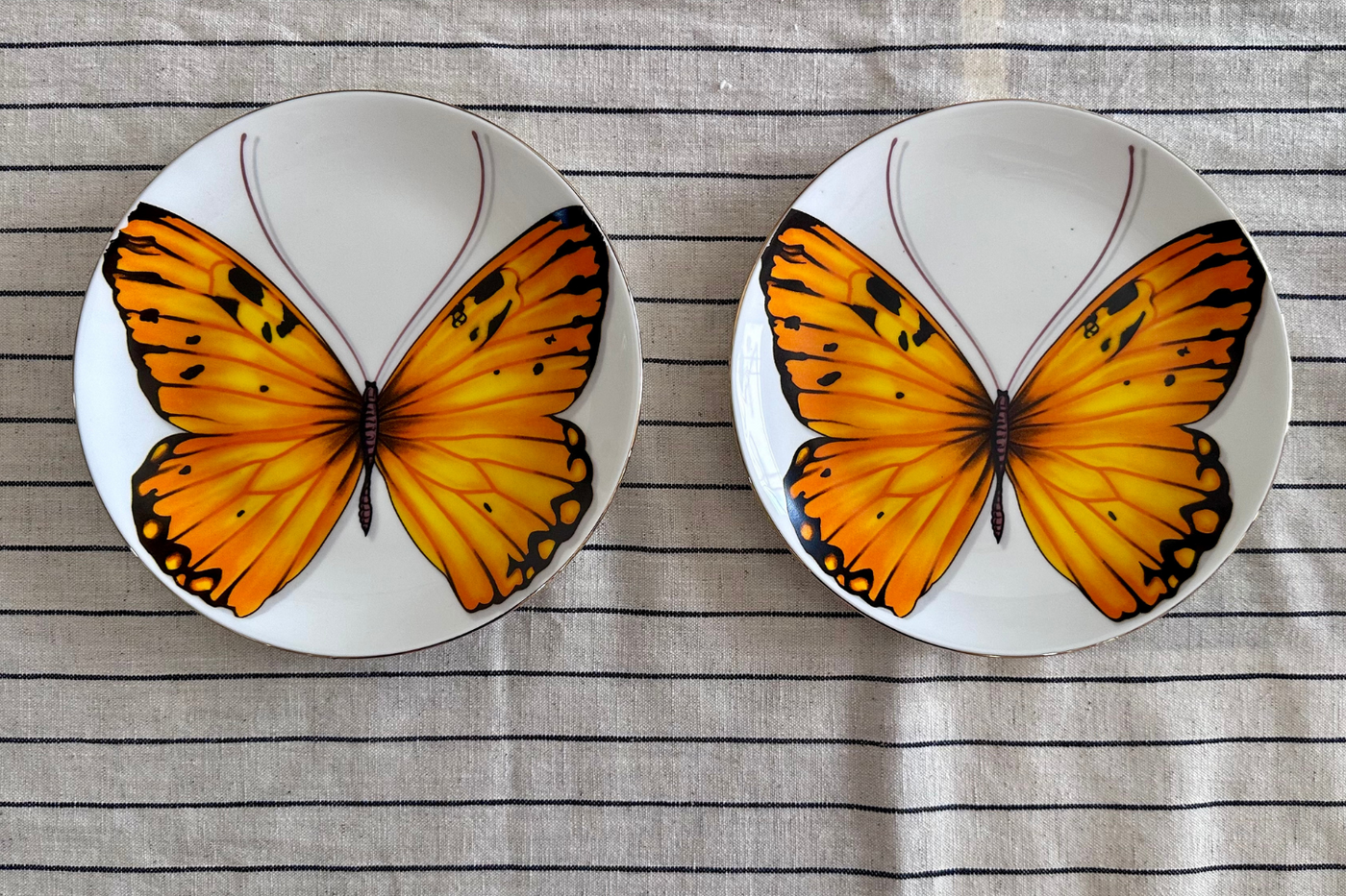 Golden Monarch Butterfly side plates - Set of 4