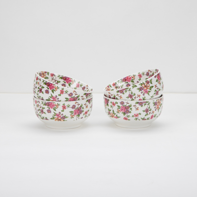 Whimsical Bloom snack bowls - Set of 4 (5 inch wide, 350ML capacity)