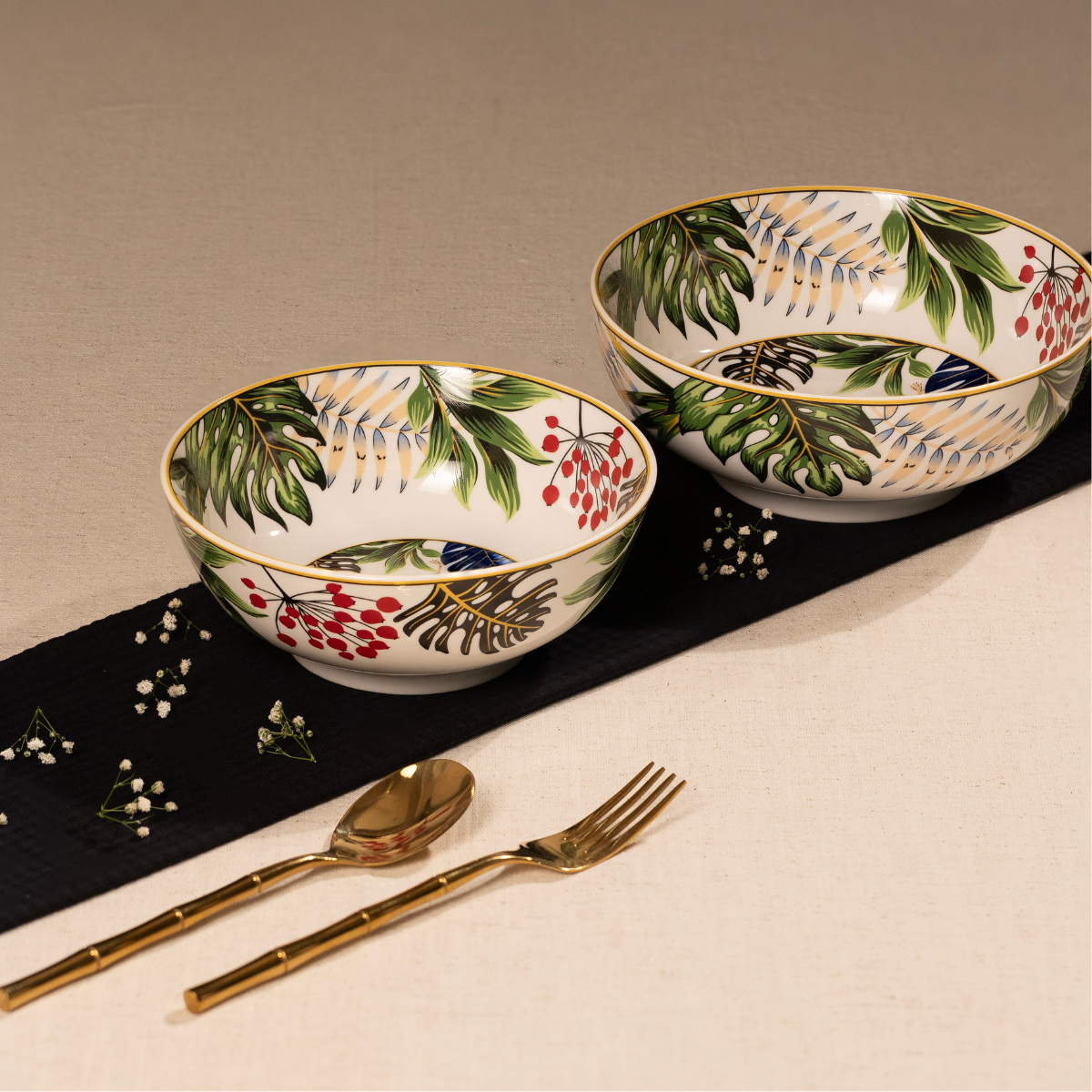 Tropical Hues Serving Bowls - Set of 2 Pieces, 800ML & 1000ML