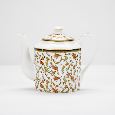 Chinar Bloom Tea Set | Cup, Saucer & Kettle | Handcrafted Elegance (15 pieces)