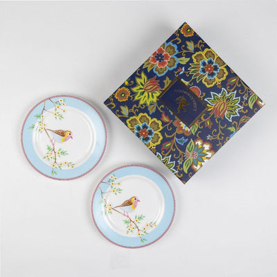 Little Birdie (Blue) snack plates - Set of 4 (7 inch each)