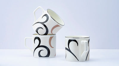 Platinum Black & Brown Tea/ Coffee Cups - Set of 6, 200 ml