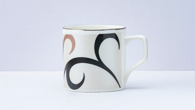 Platinum Black & Brown Tea/ Coffee Cups - Set of 6, 200 ml