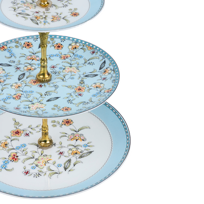 Blue Botanicals Three Tier Dessert Stand