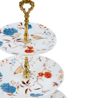 Birdsong and Blooming Blossom Three Tier Dessert Stand