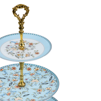 Blue Botanicals Three Tier Dessert Stand