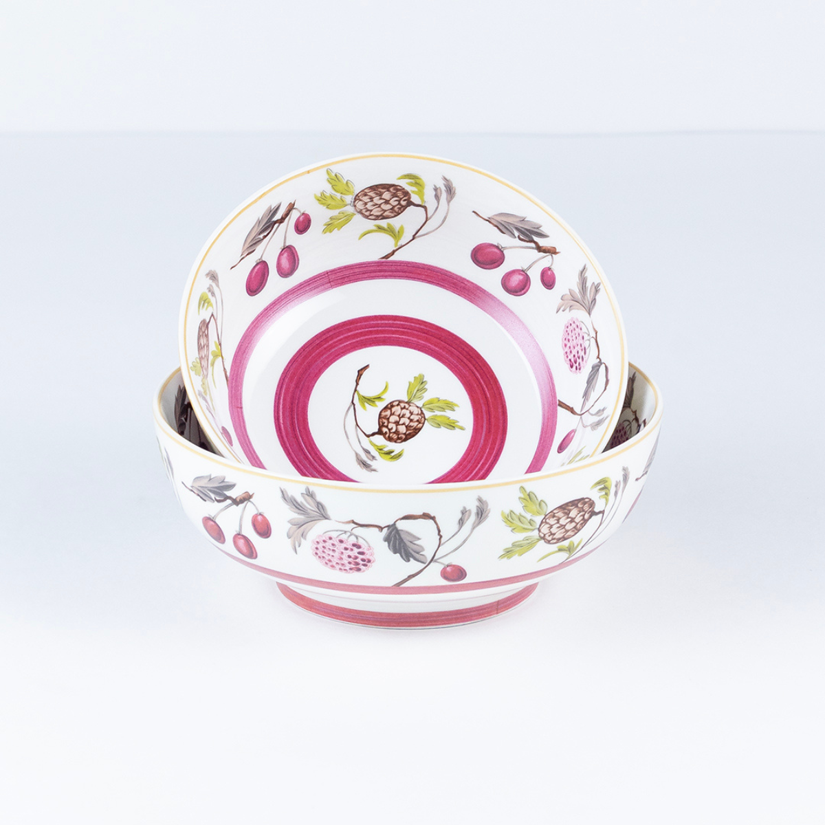 Pink Berry Serving Bowls - Set of 2 Pieces, 800ML & 1000ML