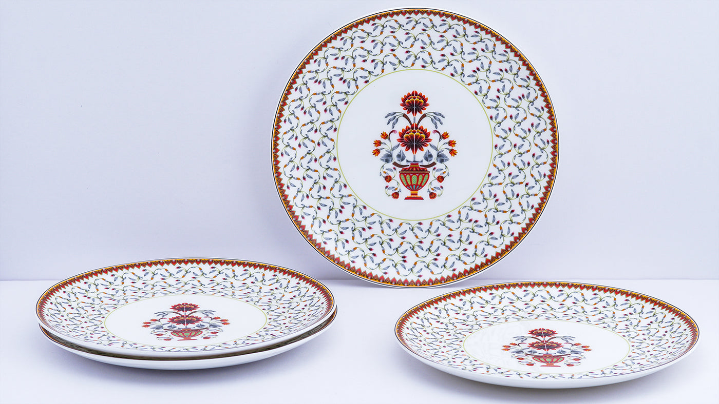 Imperial Mughal Bouquet side plates - Set of 4