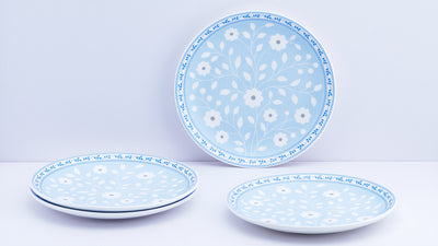 Cobalt Floral side plates - Set of 4