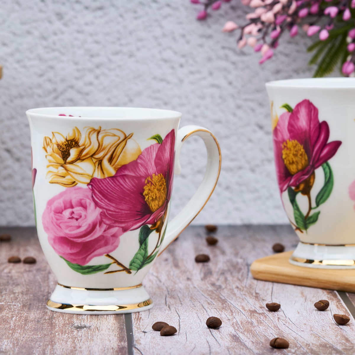 Indian Spring Coffee/Tea mugs - Set of 2 (300ml each)